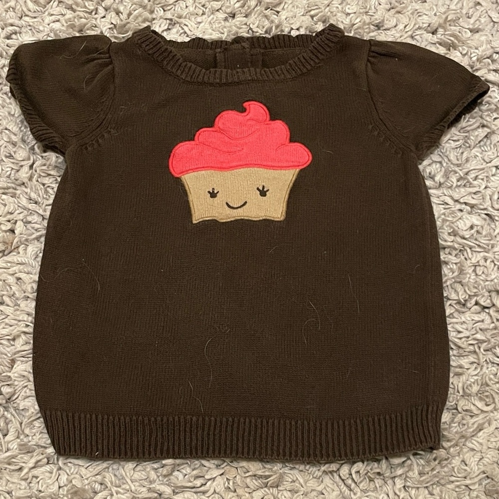 2011 Crazy 8 Cupcake Short Sleeve Sweater, Size 18-24 Months